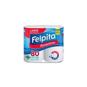 Papel Higienico Blanco Felpita X 4 De 80 Mts