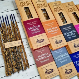 Sahumerios Aromanza Tibetanos Super Palo Santo "Buena Onda" X8Un